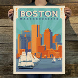 Boston, MA: Harbor (American Travel) Art Print