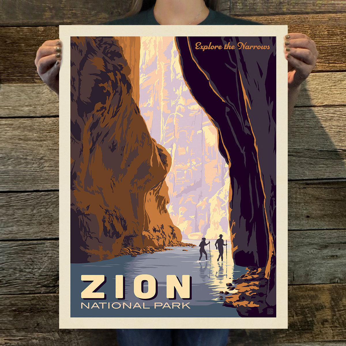 Zion National Park: Explore the Narrows (63 National Parks) Art Print