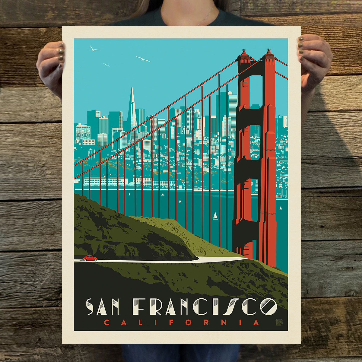 San Francisco: Golden Gate Bridge Skyline (American Travel) Art Print