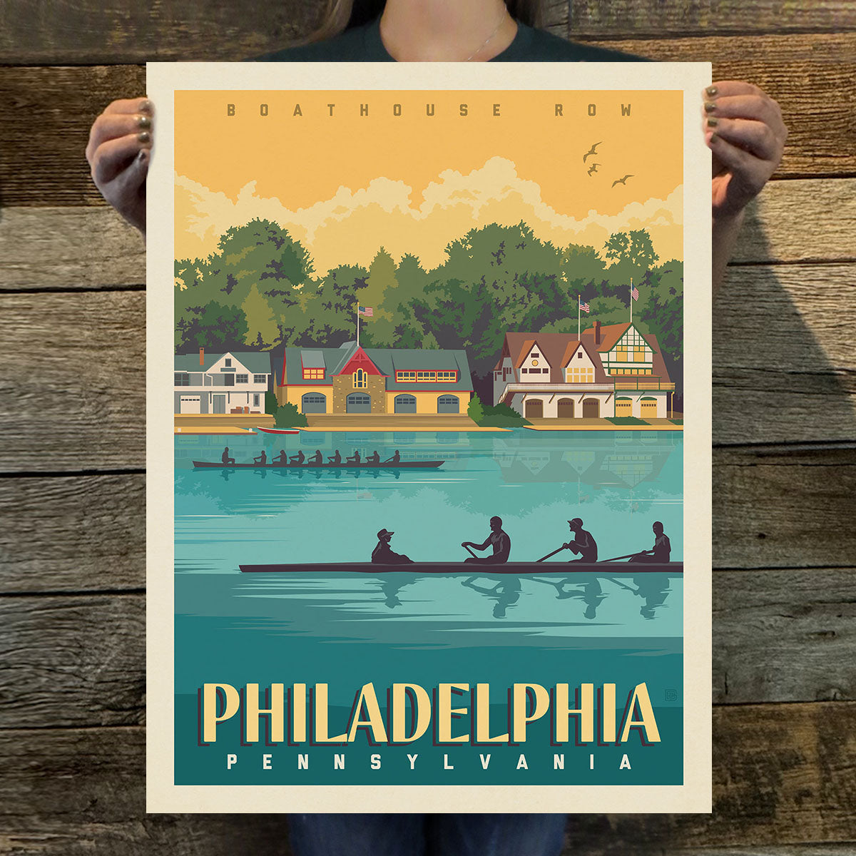 Philadelphia: Boathouse Row (American Travel) Art Print