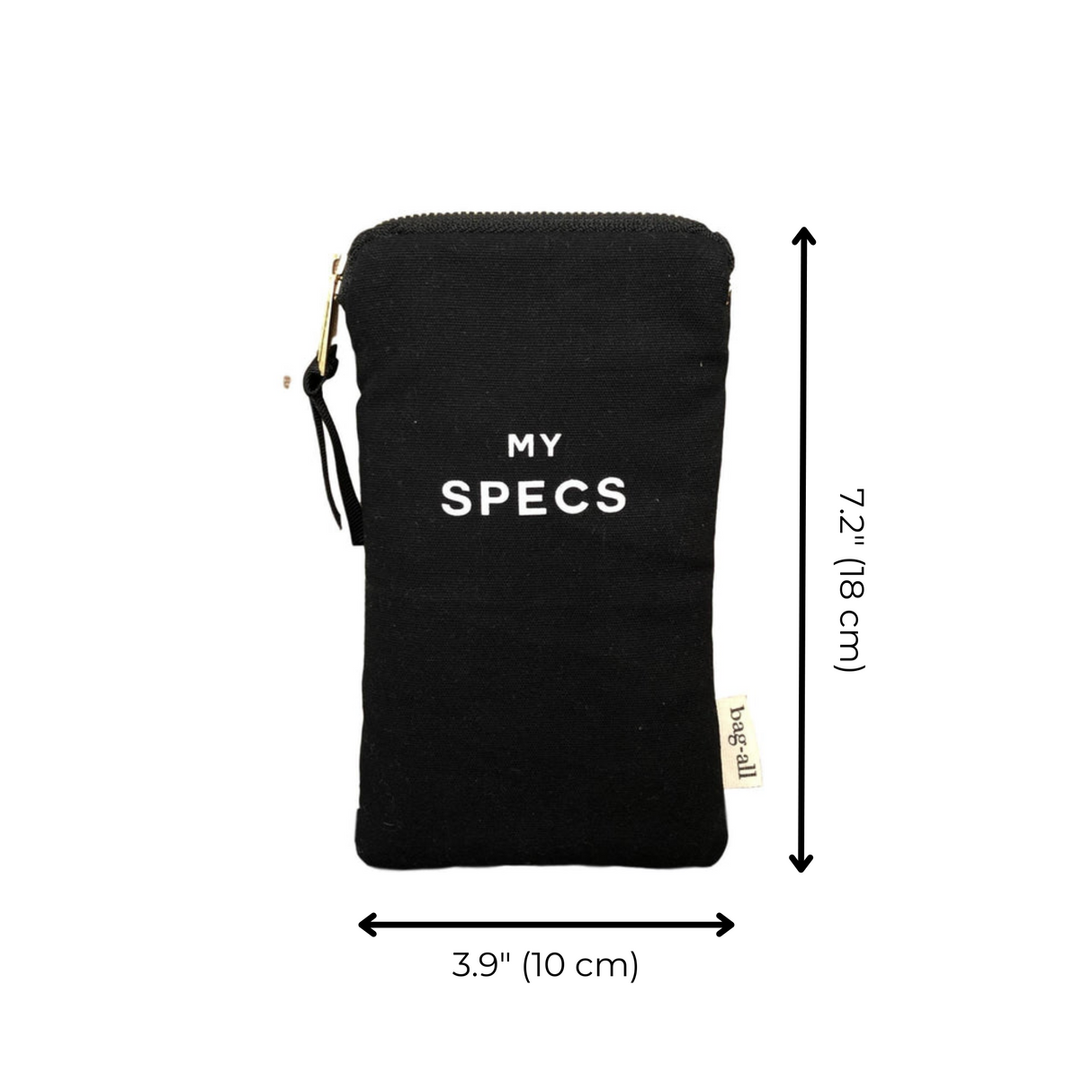 My Specs Glasses Case with Outside Pocket, Black