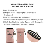 My Specs Glasses Case with Outside Pocket, Pink/Blush