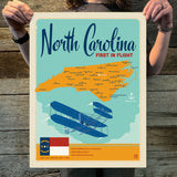 North Carolina: Map (State Pride) Art Print