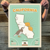 California: Map (State Pride) Art Print