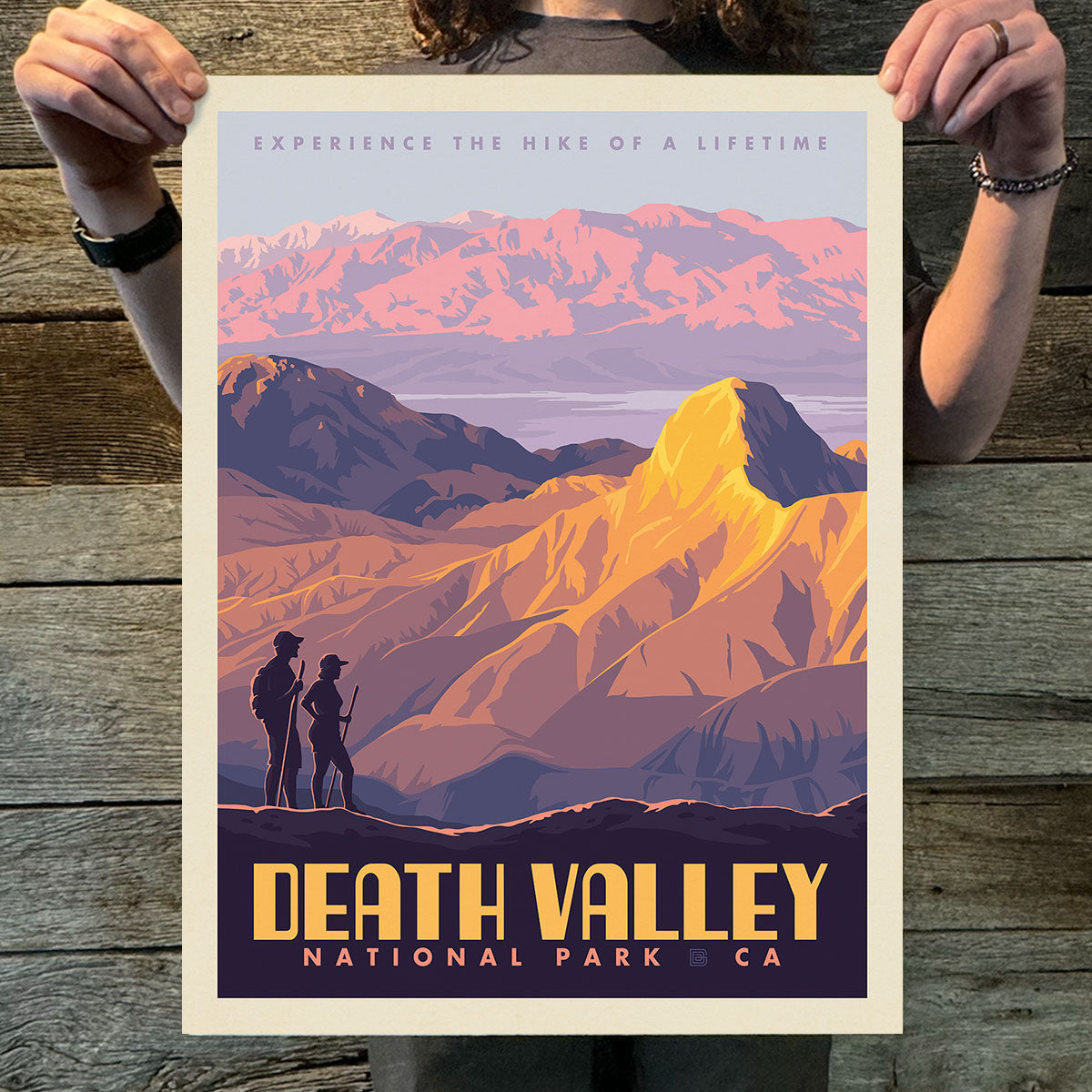 Death Valley National Park: Hikers (63 National Parks) Art Print