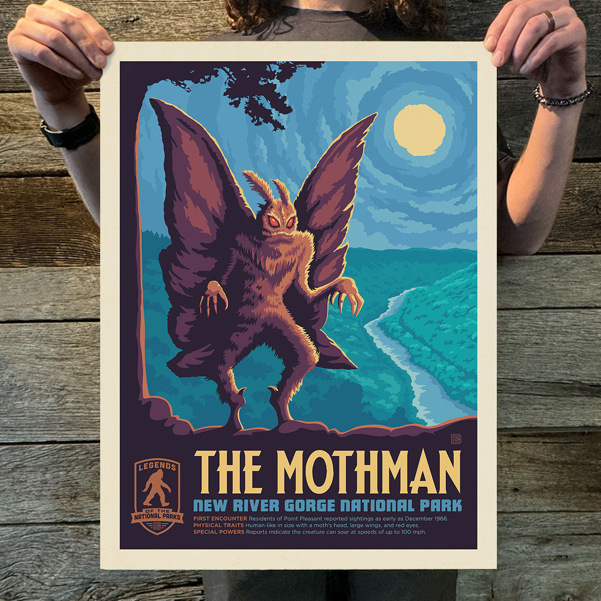 New River Gorge National Park: The Mothman (Legends & Monsters) Art Print