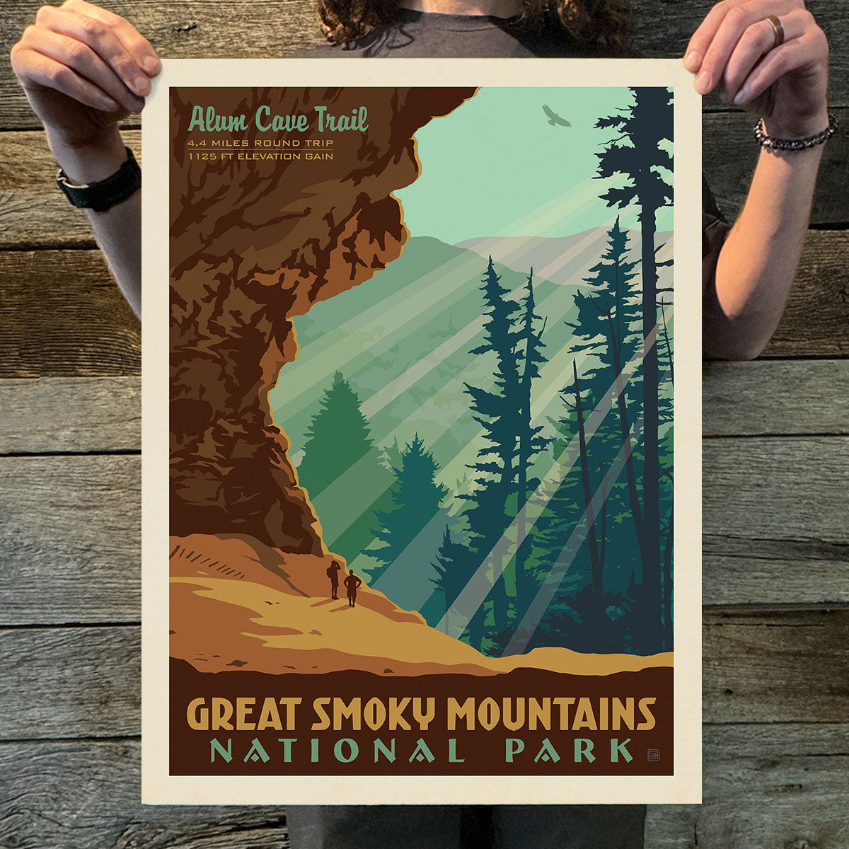 Great Smoky Mountains National Park: Alum Cave (63 National Parks) Art Print