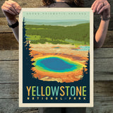 Yellowstone National Park: Grand Prismatic Springs (63 National Parks) Art Print