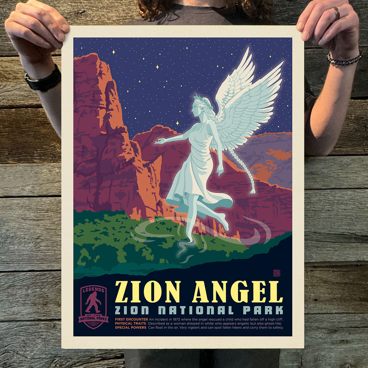 Zion National Park: Zion Angel (Legends & Monsters) Art Print