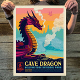 Yellowstone National Park: Cave Dragon (Legends & Monsters) Art Print