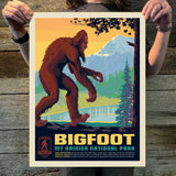 Mount Rainer National Park: Bigfoot (Legends & Monsters) Art Print