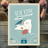 New York: Map (State Pride) Art Print