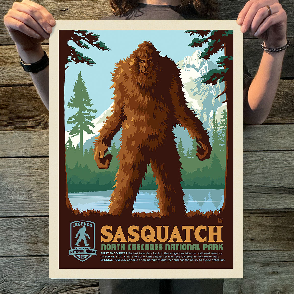 North Cascades National Park: Sasquatch (Legends & Monsters) Art Print