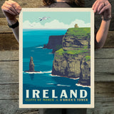 Ireland: O'Brien's Castle at Cliffs of Moher (World Travel) Art Print