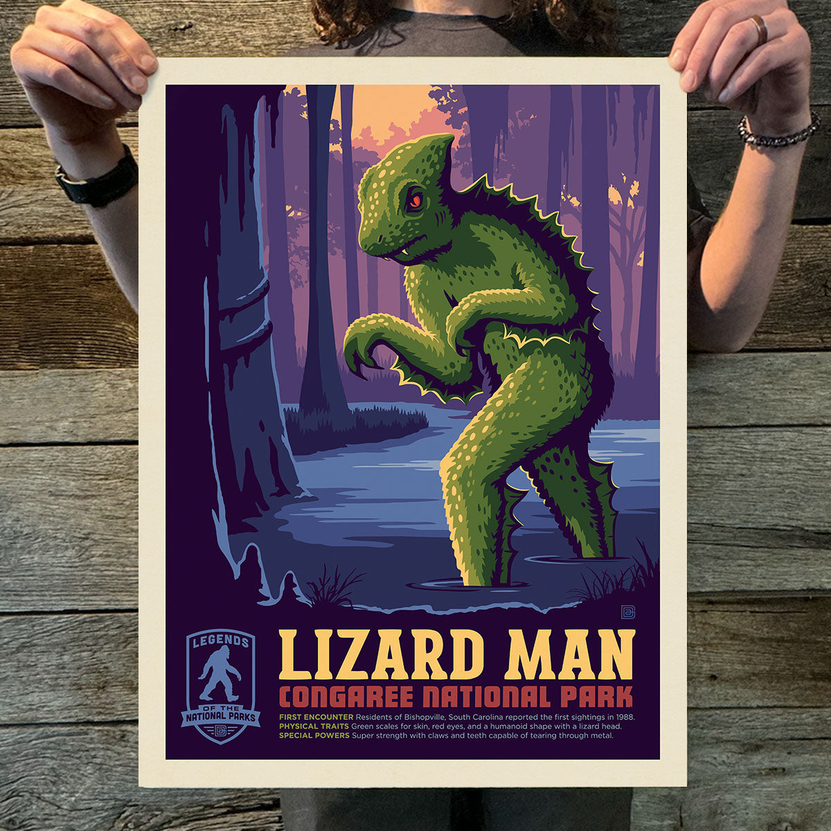 Congaree National Park: Lizard Man (Legends & Monsters) Art Print