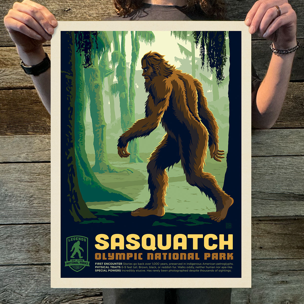 Olympic National Park: Sasquatch (Legends & Monsters) Art Print