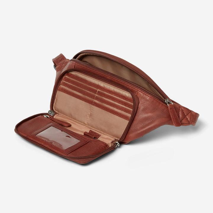 Leather RFID Blocking Organizer Waist Pack