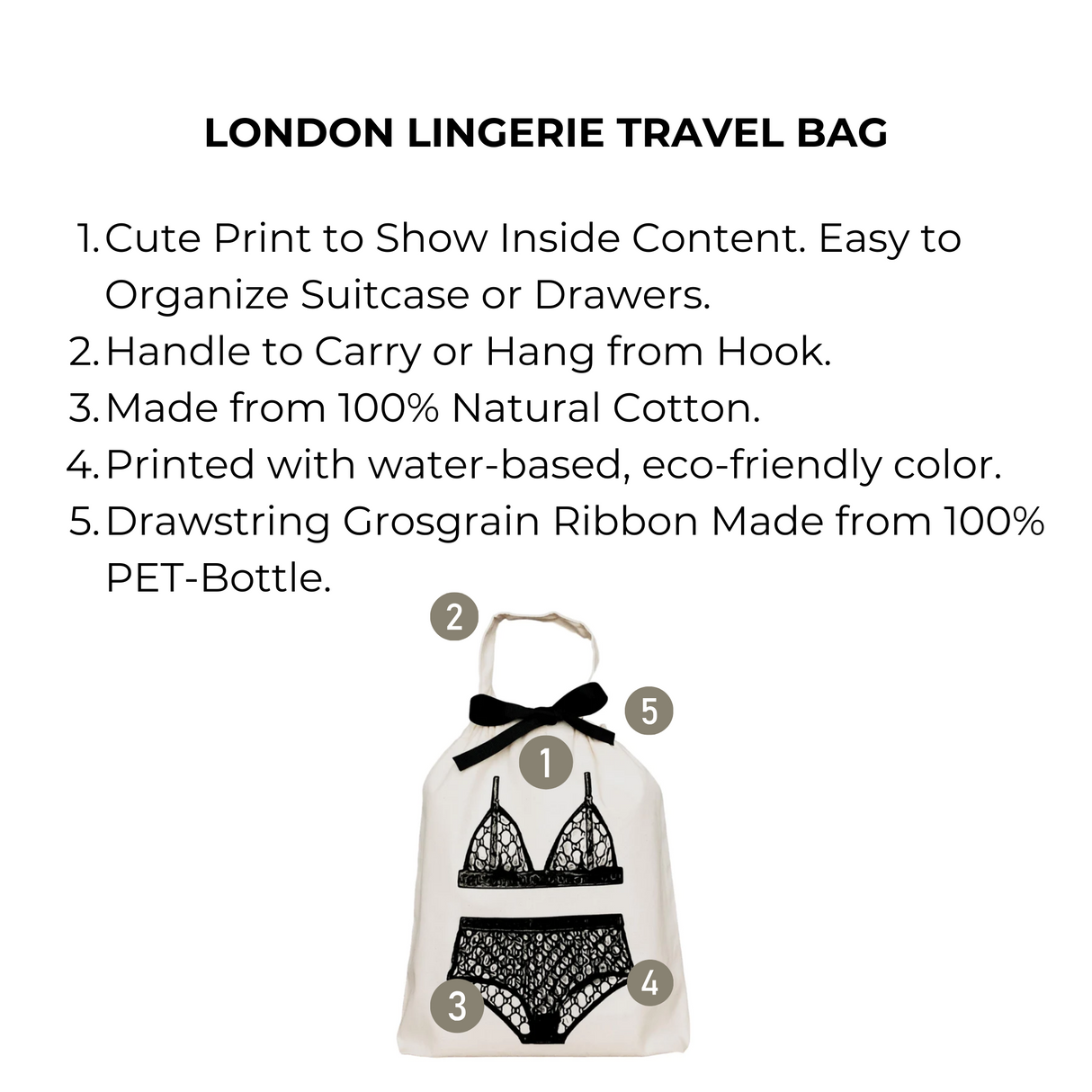 London Lingerie Travel Bag, Cream