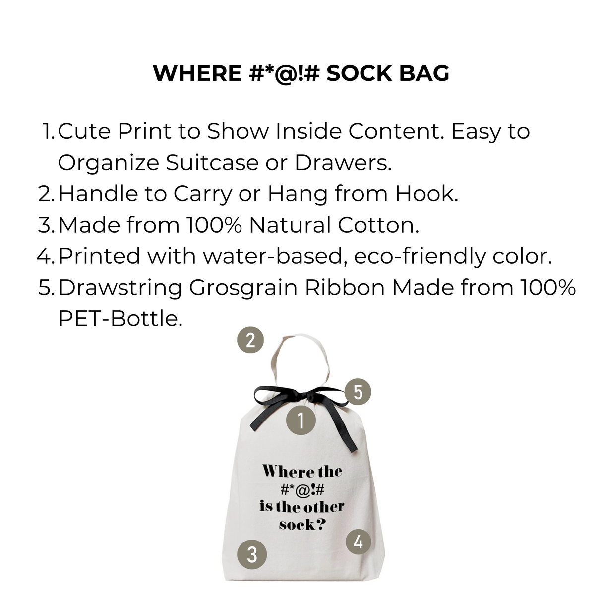 Where #*@!# Sock Bag, Cream