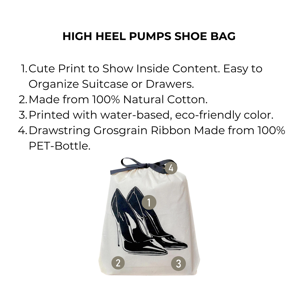 High Heel Pumps Shoe Bag, Cream