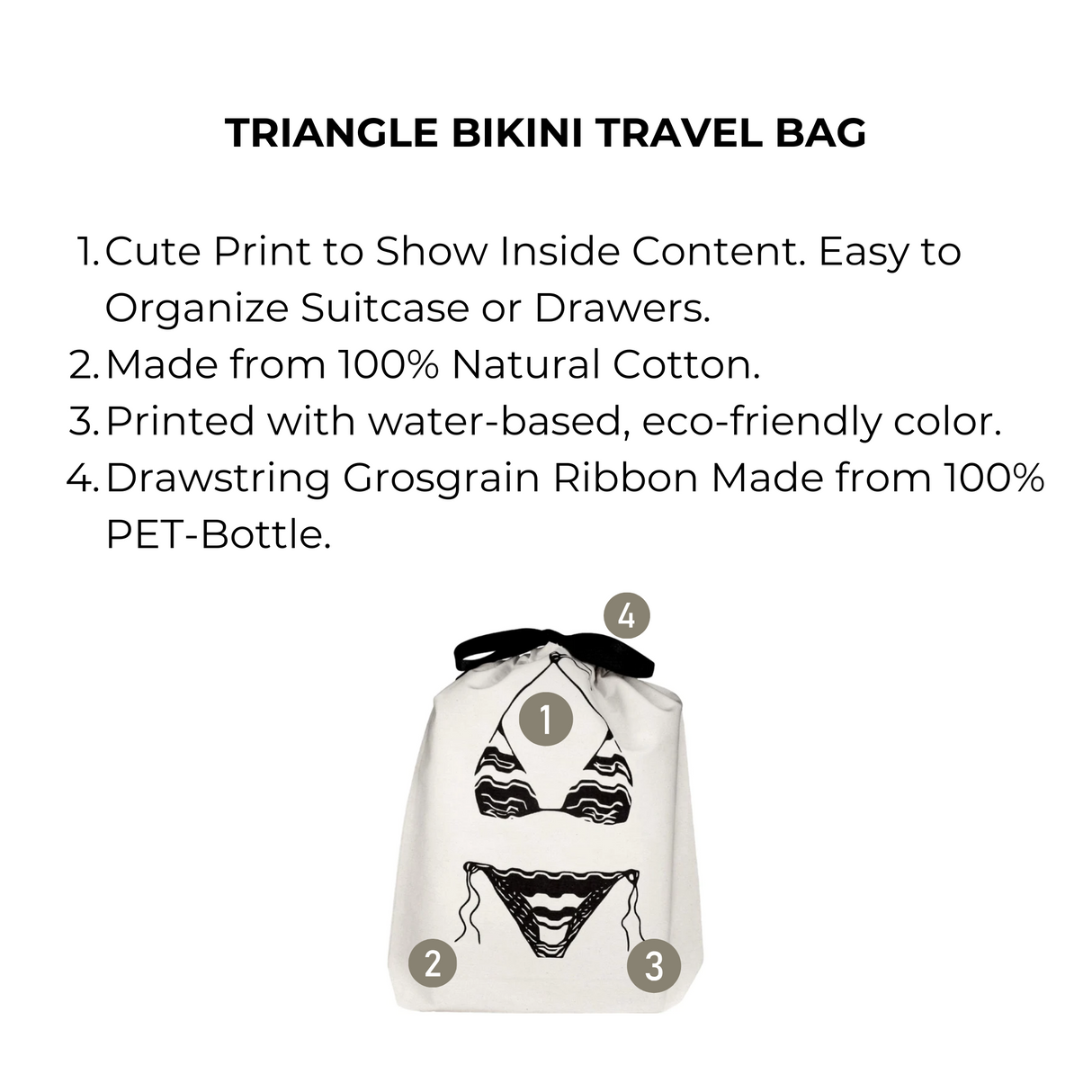 Triangle Bikini Travel Bag, Cream