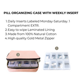 Pill Organizing Case with Weekly Pill Organizer, Pink/Blush