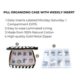 Pill Organizing Case with Weekly Pill Organizer, Striped