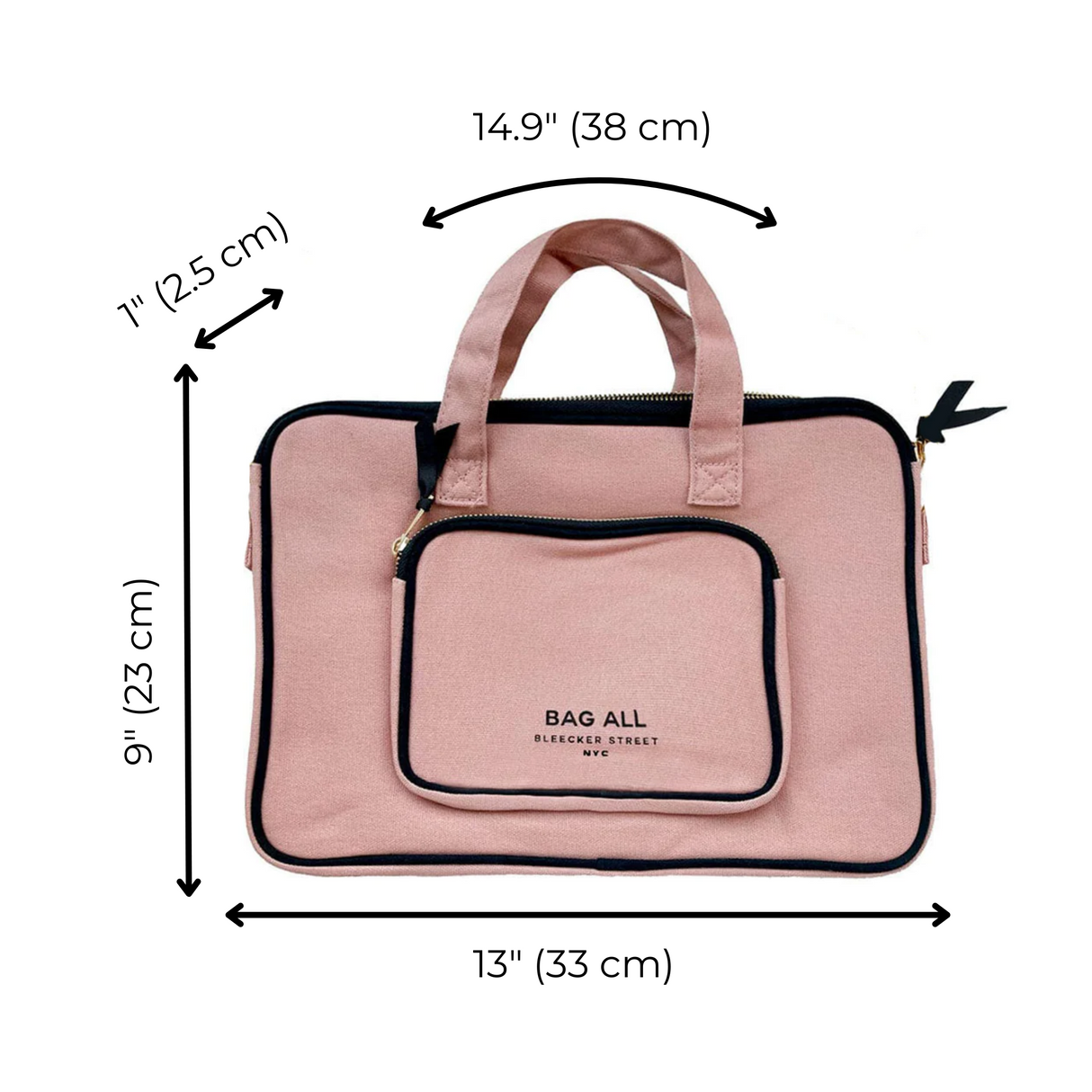 Laptop Case 13", Handle & Charger Pocket, Pink/Blush