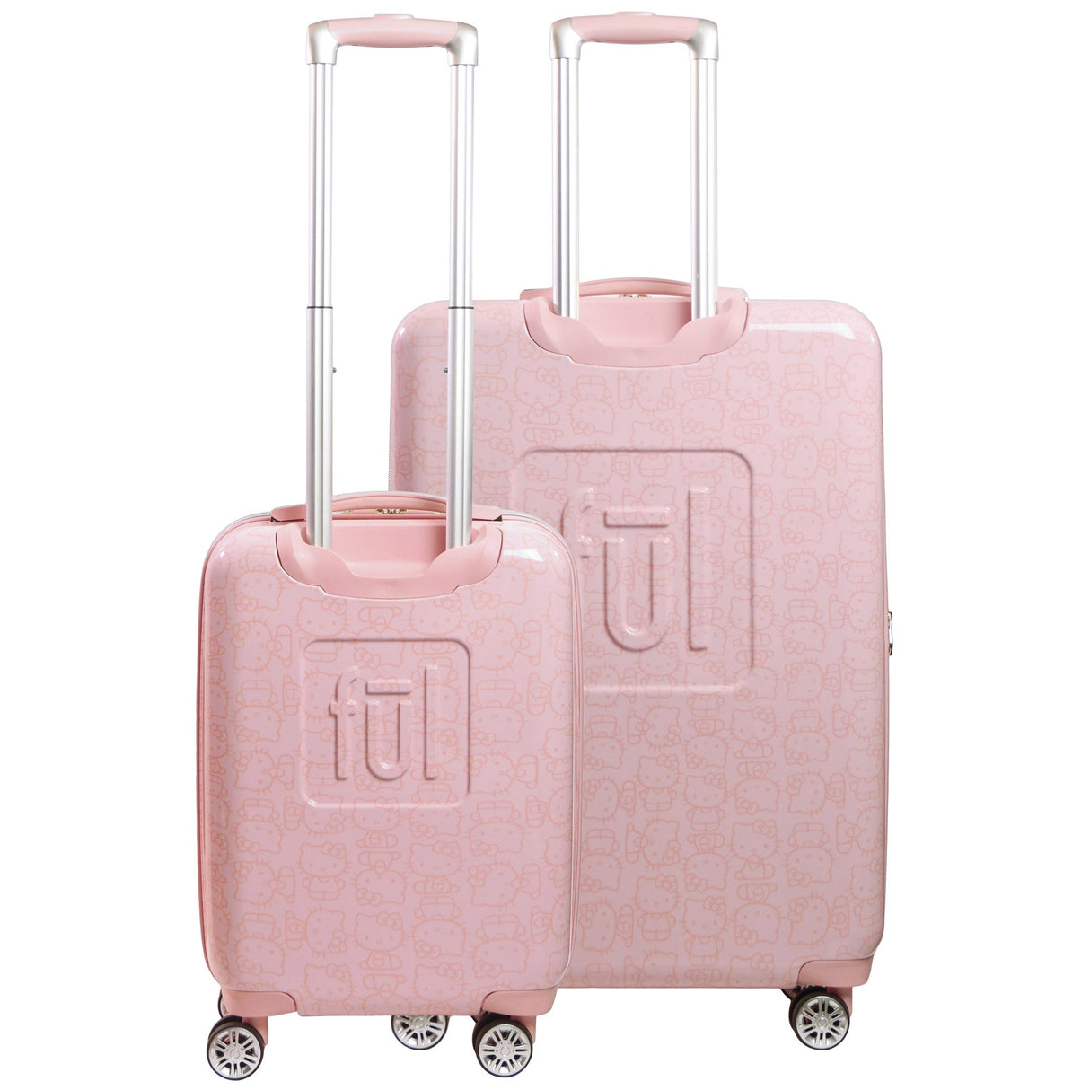 Hello Kitty All Over Print Hard-sided Pink Spinner Luggage 2 pc Set