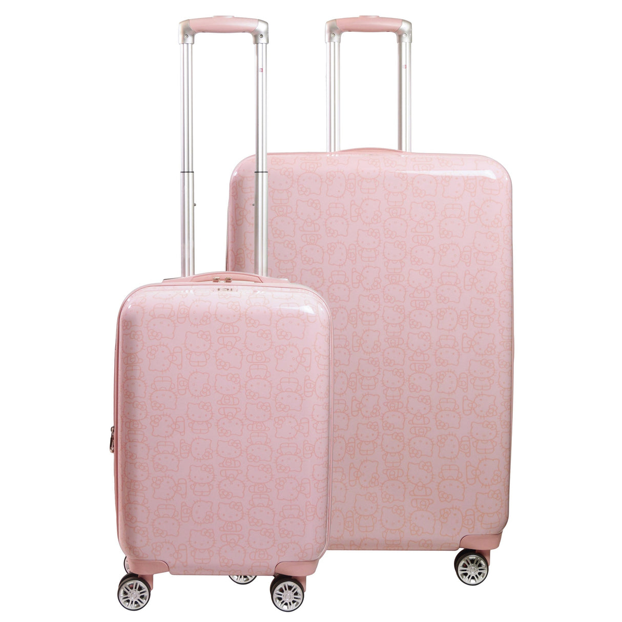 Hello Kitty All Over Print Hard-sided Pink Spinner Luggage 2 pc Set