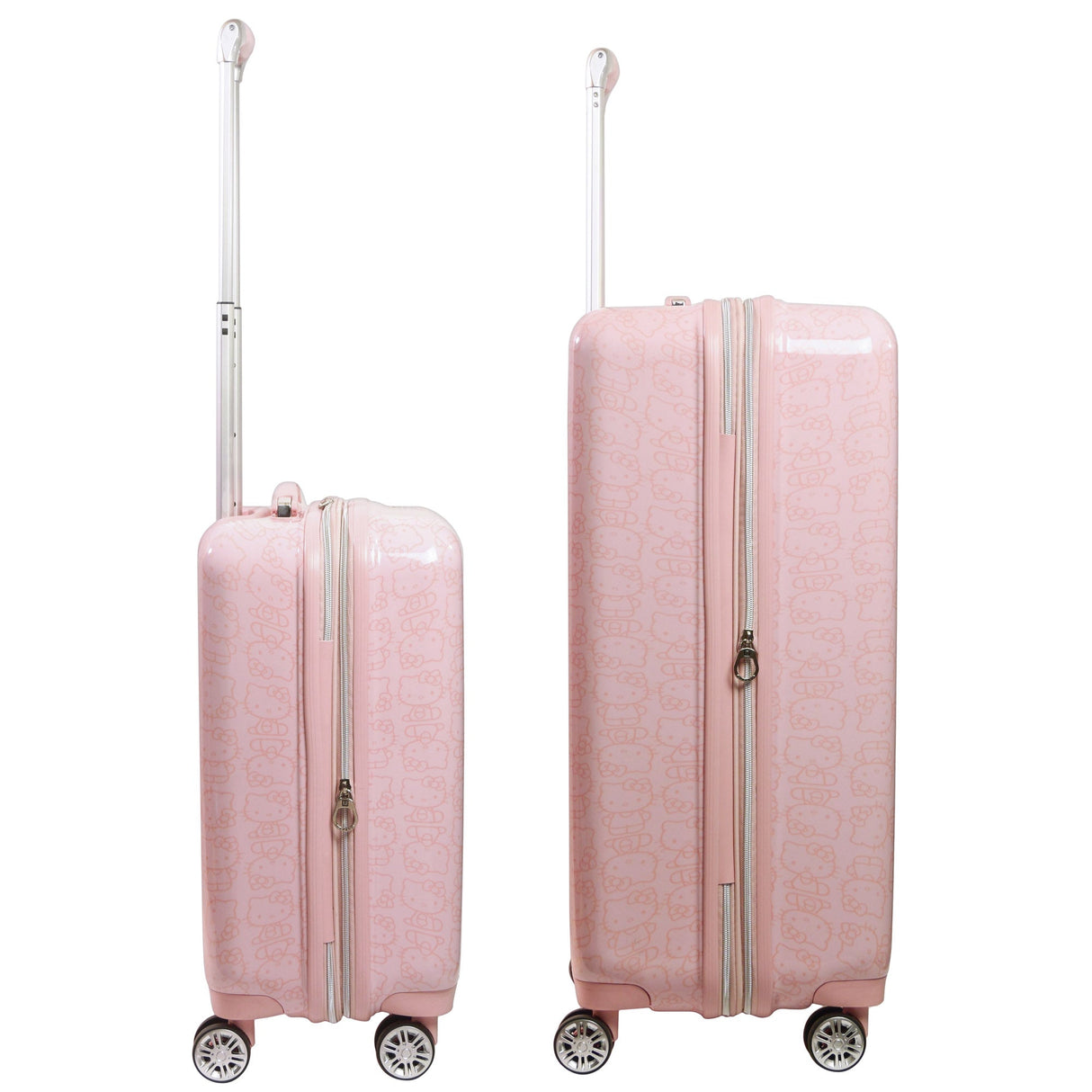 Hello Kitty All Over Print Hard-sided Pink Spinner Luggage 2 pc Set