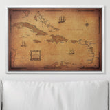 Push Pin Caribbean Map - Golden Aged - Pins Included!