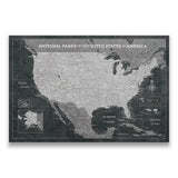 Push Pin National Parks Map - Modern Slate - Pins Included!