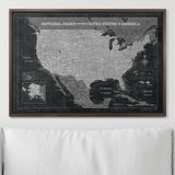 Push Pin National Parks Map - Modern Slate - Pins Included!