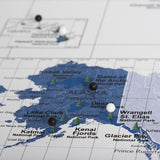 Push Pin National Parks Map - Navy Color Splash - Pins Included!