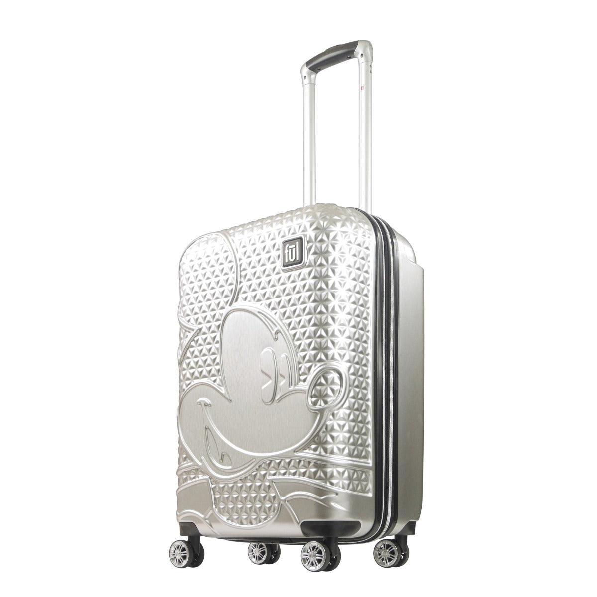 Mickey Mouse Rolling Luggage FŪL Disney Luggage 26" Silver