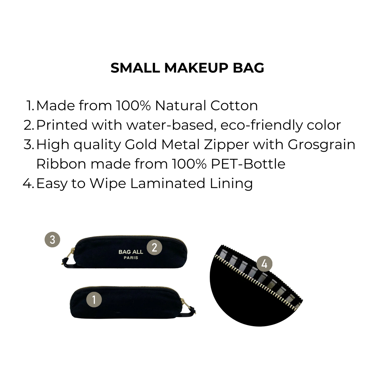 Small Makeup Bag, Black