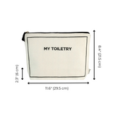 Toiletry Pouch with Coated Lining, Cream