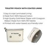 Toiletry Pouch with Coated Lining, Cream