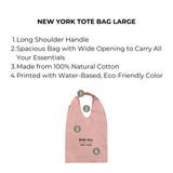 New York Tote Bag Large, Pink/Blush