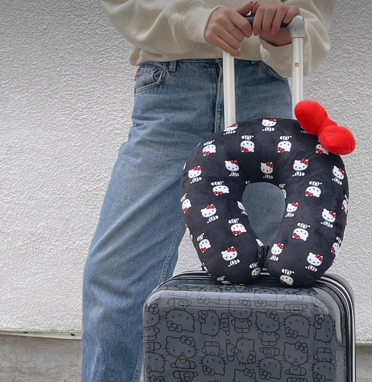 Hello Kitty Travel Neck Pillow Black & Red