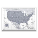 Push Pin USA Map Pin Board - Dark Gray Color Splash - Pins Included!