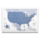 Push Pin USA Map Pin Board - Navy Color Splash - Pins Included!