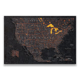 Push Pin USA Map Pin Board - Obsidian Inferno - Pins Included!