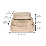 Re-cycled and Reinforced Nylon Compression Packing Cubes, 3-pack Taupe