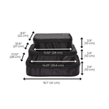 Re-cycled and Reinforced Nylon Compression Packing Cubes, 3-pack Black