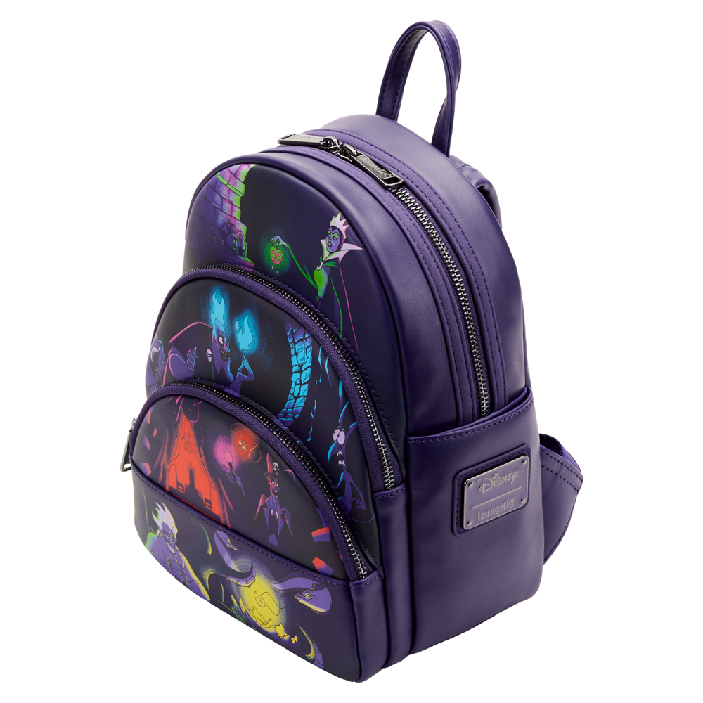 Loungefly: Disney Villains Triple Pocket Glow In The Dark Mini Backpack