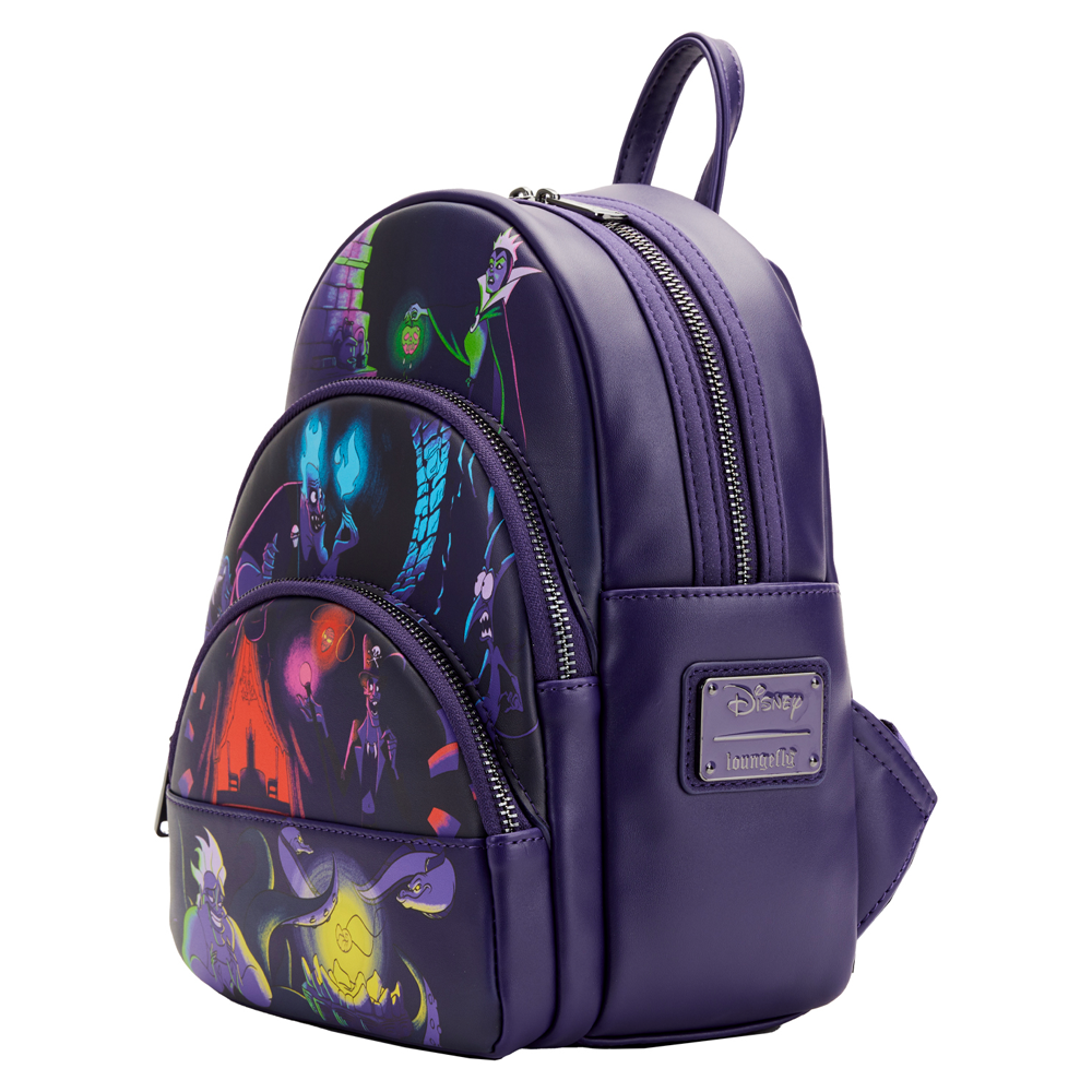 Loungefly: Disney Villains Triple Pocket Glow In The Dark Mini Backpack