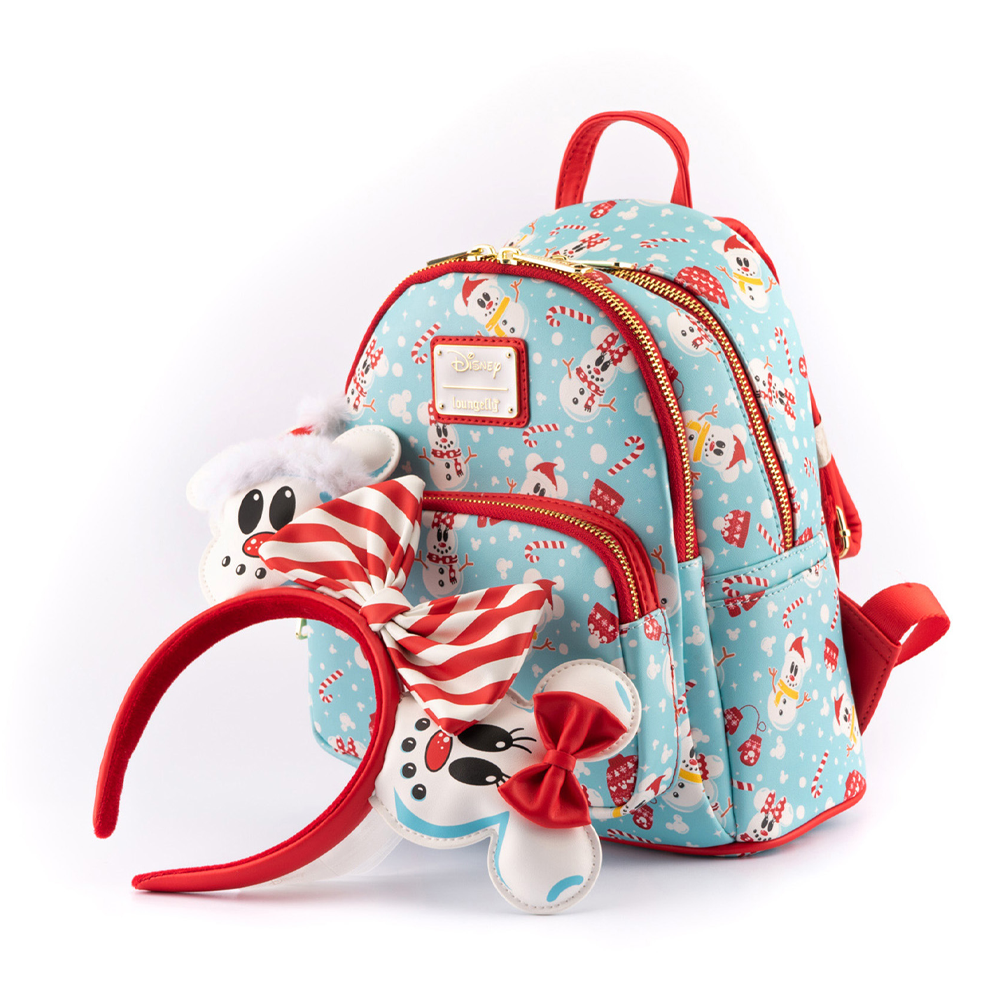 Loungefly: Disney - Minnie and Mickey Snowman Mini Backpack and Headband Set