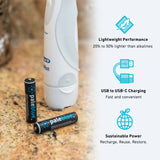 AAA 4-Pack Rechargeable Batteries by Pale Blue